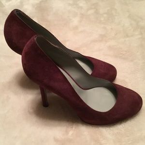 Sergio Rossi Burgundy Suede Stiletto Pumps - EU36.5